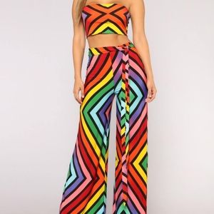 Fashion Nova Rainbow Set with Belt Size L